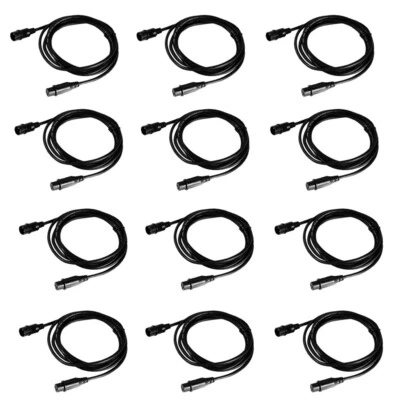 Paquete de 12 cables DMX 10 pies señal XLR conexión 3 pines etapa par cable de luz cable Foto 1 de 4