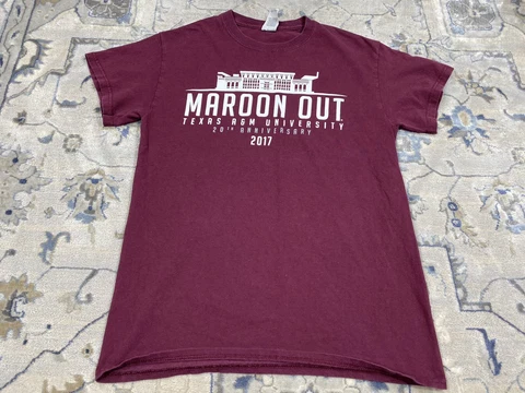 Texas A&M Aggies Spirit tradition unity maroon out mens t shirt S small Cotton Cover