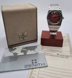 Zenith Defy 28800 Burgundy vintage diver big size steel mm 38x45 lobster full - Imagen 1 de 16