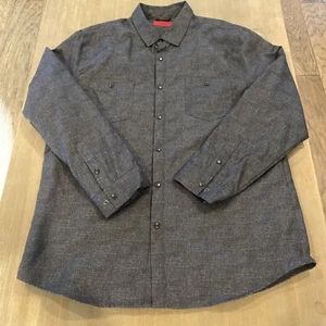Alfani Quilted Shirt Jacket Men XL Charcoal Shacket Overcoat Thick Insulated - Picture 1 of 10