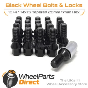 Wheel Bolts & Locks (16+4) Black for Audi RS Q8 19-22 on Aftermarket Wheels - Picture 1 of 4
