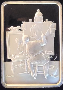 1976 Triple Portrait Norman Rockwell Vtg Saturday Post-0.999 Silver 1 Oz Art Bar - Picture 1 of 4