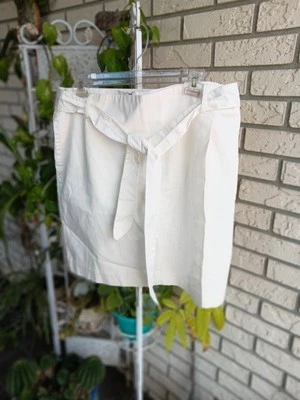 Ann Taylor LOFT Imitación Envolvente Falda Corbata Cinturón Invierno Blanco Talla 14 Foto 1 de 4