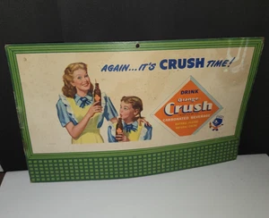 Vintage 1948 Orange Crush Cardboard Advertising Sign Crushy Store Display - RARE - Picture 1 of 24
