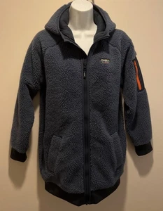 LL Bean Kids Unisex LARGE 14/16 Sherpa Fleece Winter Coat Jacket Carbon Navy - Picture 1 of 17