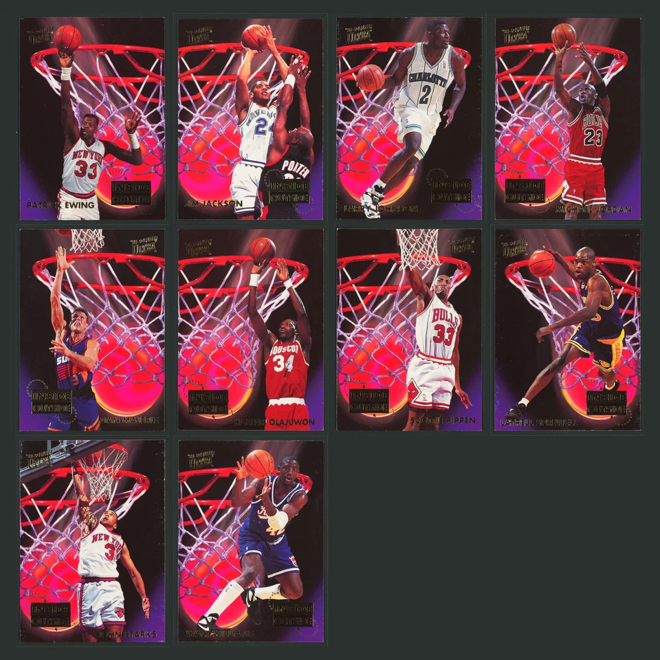 Juego completo de 10 tarjetas de baloncesto Fleer Ultra Inside Out 1993 Patrick Ewing casi nuevo Foto 1 de 4