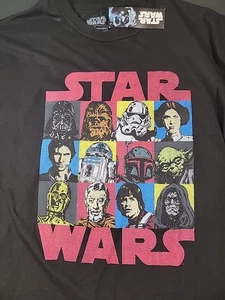 NWT Star Wars Mens Crew Neck T Shirt Sz XLT Yoda Luke Darth Vader Hans Solo - Picture 1 of 7