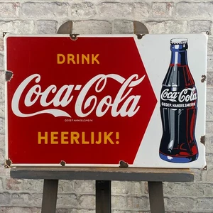 COCA-COLA Enamel Sign 23.6x15.7x0.4" (60x40x1cm) Nice Big Restaurant Drink Decor - Picture 1 of 22