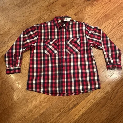 NUEVA Camisa Five Brother Franela Abotonada Talla 2XL, EE. UU. Roja Negra y Blanca Foto 1 de 4