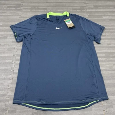 Nike Court Dri-Fit Tennis Shirt Tour Player Issue Exclusive DR6548 Mens XLT Blue - Image 1 of 4
