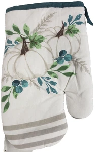 1 Printed Kitchen Oven Mitt (7" x 10") FALL, HARVEST, 2 WHITE PUMPKINS, MI - Picture 1 of 8