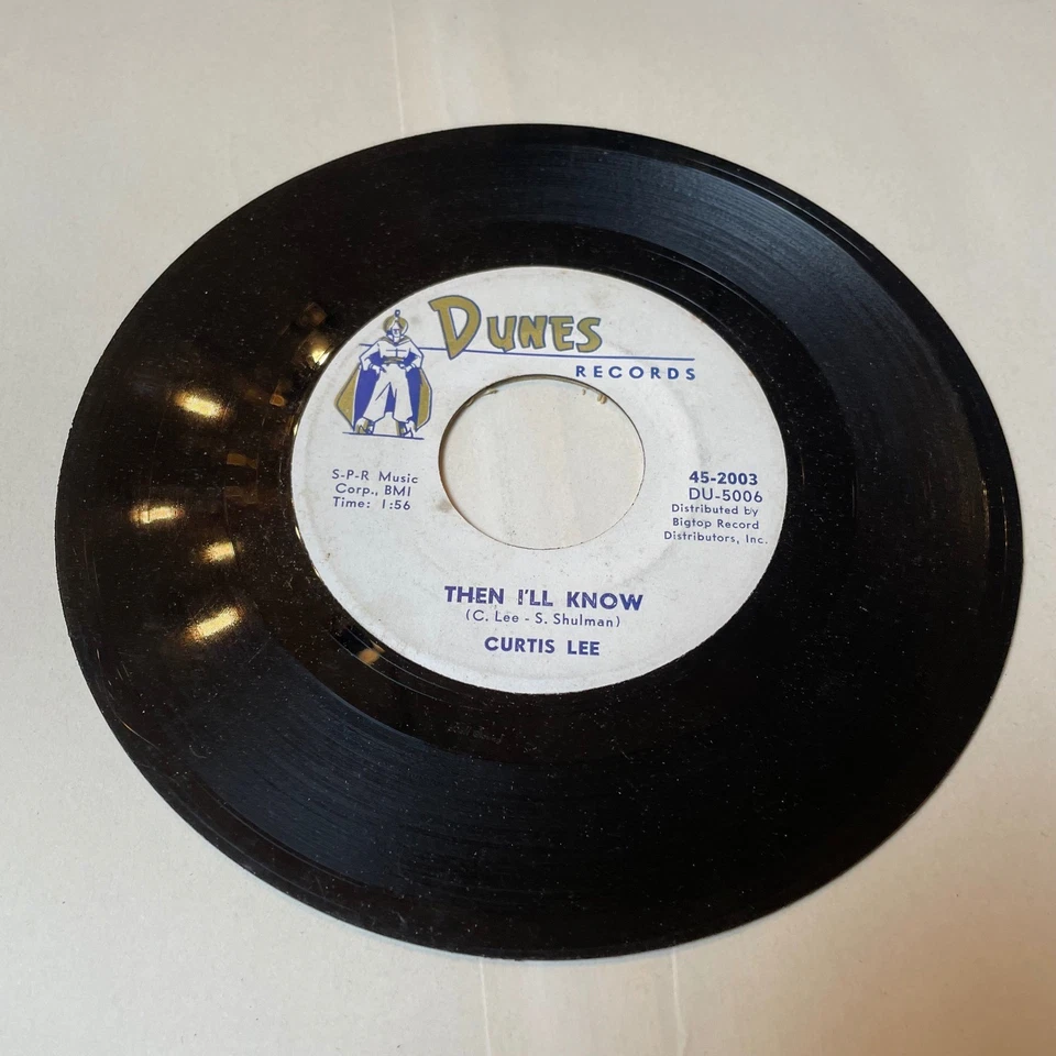 Curtis Lee Then Ill Know Pledge Of Love Dunes Records 45 2003 Vintage Vinyl Foto 1 de 2