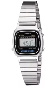Casio Vintage LA670WA-1 LA670WA LA670 Women Silver Band Strap Digital Watch 25mm - Picture 1 of 5