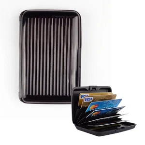 Porta carte in alluminio uomo/donna, custodia rigida anti-pirateria RFID - Imagen 1 de 4