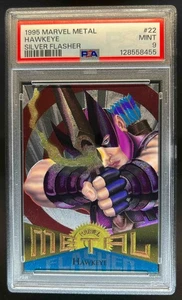 1995 Fleer Metal Marvel Hawkeye Silver Flasher #22 PSA 9 - Picture 1 of 2