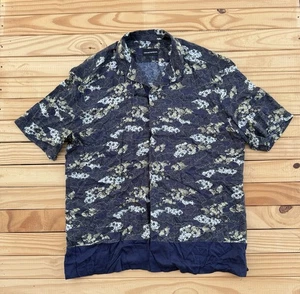 Emporio Armani Hemd Herren 2XL Blumenmuster Button Down Designer Oberhemd - Bild 1 von 12