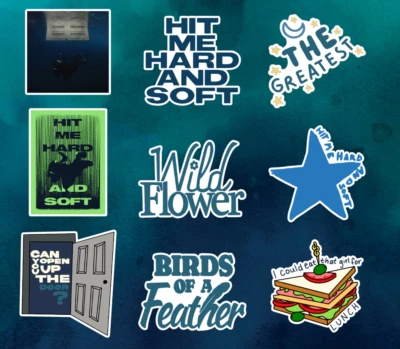 9 Billie Eilish Vinyl Stickers