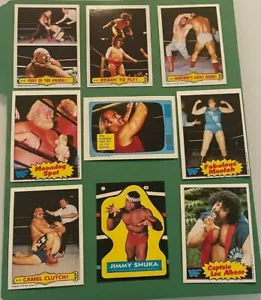 1985 Topps WWF lot 9 w/ Hogan, Andre,Moolah,Albano,Ventura+ Snuka Sticker-NM/MT! - Picture 1 of 1