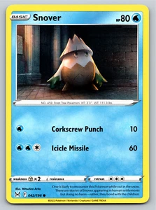 Snover 042/196 Common Lost Origin Pokemon Card - NM Near Mint - Picture 1 of 2