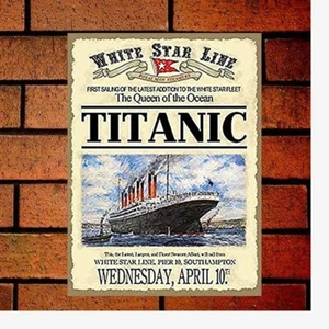 Titanic White Star Line Retro Metal Sign 8X12 Wall Decor - Picture 1 of 2