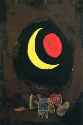 STRONG DREAM MOON SUN EXPRESSIONISM 1929 PAINTING BY PAUL KLEE REPRO - Image 1 of 3