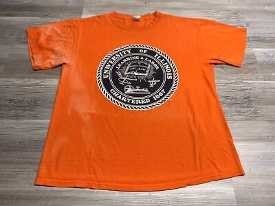 Camiseta Universitaria Y2K De Colección Universidad de Illinois Luchando Illini Soffe Talla L Foto 1 de 4