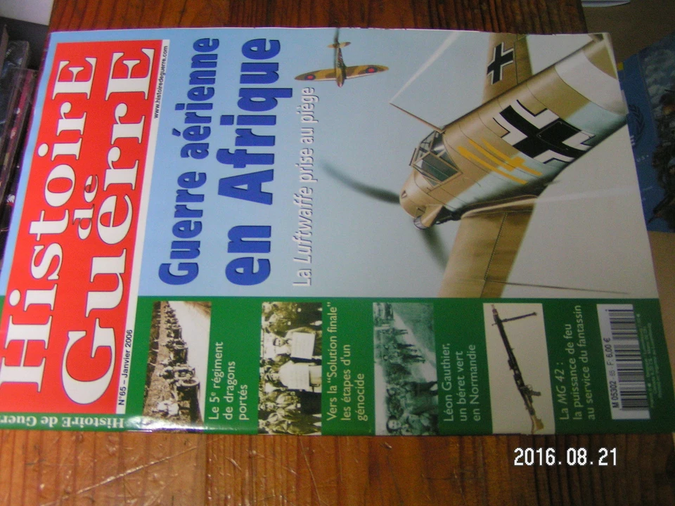 1µ? Revue Histoire de Guerre n°65 Luftwaffe en afrique Solution final L.Gauthier - Photo 1/1