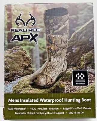 Realtree Apx Mens Waterproof Hunting Boots, Size 12, 400G Thinsulate Insulation - Image 1 of 4
