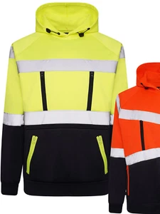 Warnschutzkleid Arbeitsschutzkleidung Hoody Warnleuchte Kapuzenpullover Jacke - Bild 1 von 18