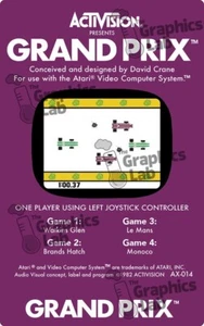 Replacement Game Cartridge Label - Grand Prix for Atari 2600 - Picture 1 of 1