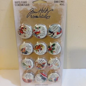 NEW Tim Holtz Ideology Christmas Quote Flair 12 pc - Picture 1 of 3