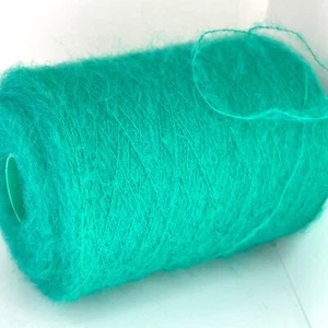 Green Electric KID MOHAIR FLUFFY Yarn on Cone LACE WEIGHT Crafts USA TARIFF FREE - Picture 1 of 3