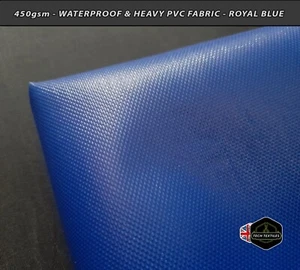 450gsm -TOUGH WATERPROOF & UV RESISTANT PVC FABRIC - ROYAL BLUE - 150cm/60" wide - Picture 1 of 1