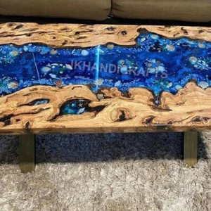 Epoxy Resin Dining Table Top Ocean Table Top Custom Order Christmas Decor Gift - Picture 1 of 5