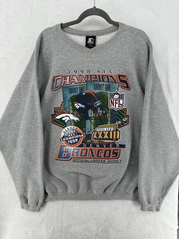Vintage Denver Broncos Sweater 2XL Starter 1998 AFC CHAMPS Super Bowl XXXIII NFL Cover