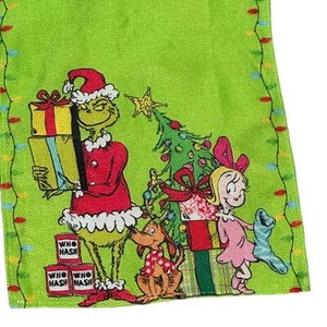 Christmas Grinchmas Dining Room Table Runner Green Red Whoville Home Decor - Picture 1 of 9