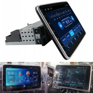 Single 1DIN Rotatable 10.1" Android 10 Touch Screen Car Stereo Radio GPS NAVI BT - Picture 1 of 16