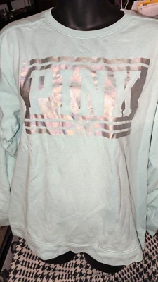 Women's Victoria's Secret PINK-  w/ Silver Lettering Crewneck Sweatshirt Sz XS - Image 1 of 4