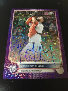 2022 Topps Chrome Veteran Auto Purple Speckle #CVA-KR Keibert Ruiz /299 - Foto 1 di 3