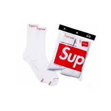 Supreme x Hanes Crew Socks 2 Pair Size 6-12 100％ authentic 