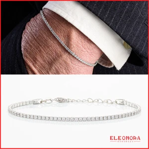 Herren Armband Silber Tennis mit Zirkonia Armbänder Damenarmband aus - Bild 1 von 6