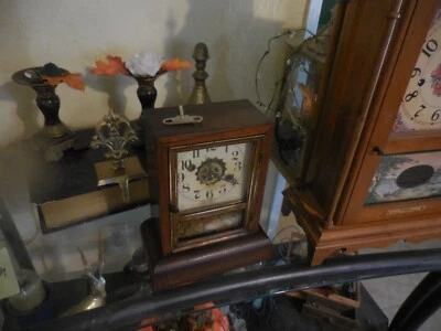 Vintage W.m L. Gilbert Clock Co Brass Clocks 8-day Movement Wood Winsted Conn - Image 1 of 4