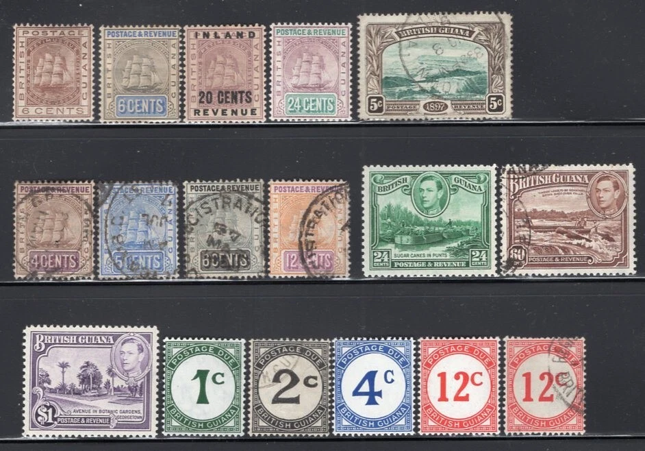 British Guiana QV-GVI Group of 17 Better Stamps Mint-Used CV$152 - Image 1 of 1