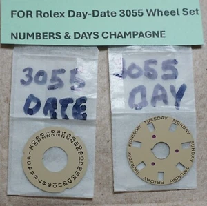Juego de ruedas para Rolex Day-Date NÚMEROS Y DÍAS CHAMPAGNE 3055 movimiento 18038-18078 - Imagen 1 de 2