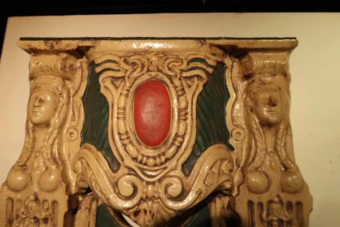 Antique Cast Iron American Seating Co. Theatre Seat Art Nouveau Aisle End Cover