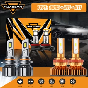 AUXBEAM 9005 H11 H11 LED Headlights Fog Bulbs Combo for Honda Civic 2014-2020 - Picture 1 of 12