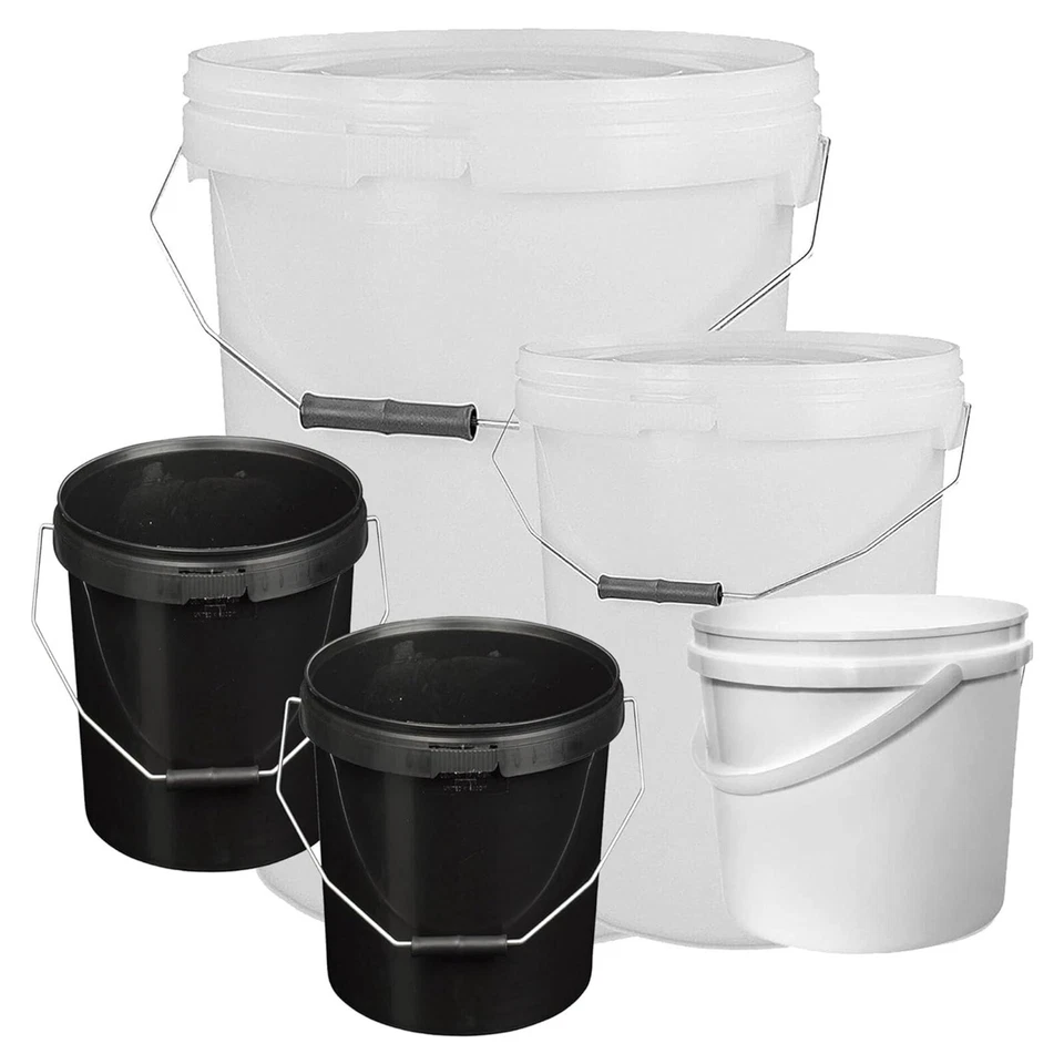 Heavy Duty Strong Tamper Evident Black Or White Multipurpose Storage Buckets - Image 1 of 1