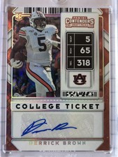 2020 Panini Contenders Draft Pick Derrick Brown Diamond Ticket Rookie Auto 4/15