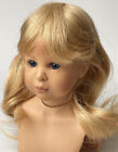 Boneka Real Hair Dolls Wig Long Blonde Seitenschwänze Head Diameter 28cm/11 "