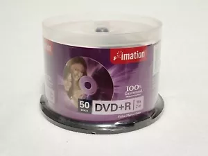 Imation DVD +R 50 Count 16x 2hr New Blank DVDs SEALED - Picture 1 of 5